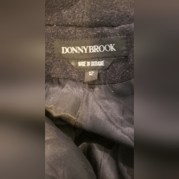 Donny Brook Black Long Wool Coat Size 12 Excellent Condition - Picture 4 of 5
